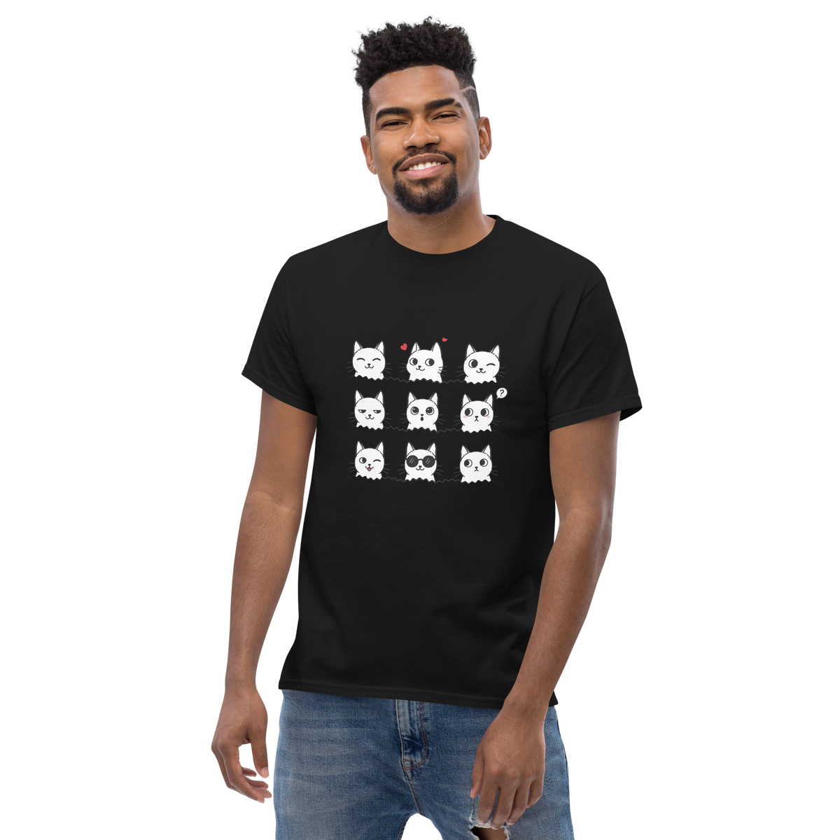 T Shirt unisexe - 9 Cats - BLACK