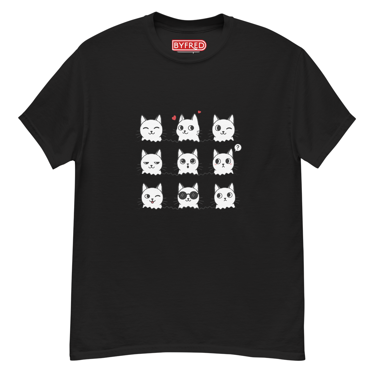 T Shirt unisexe - 9 Cats - BLACK