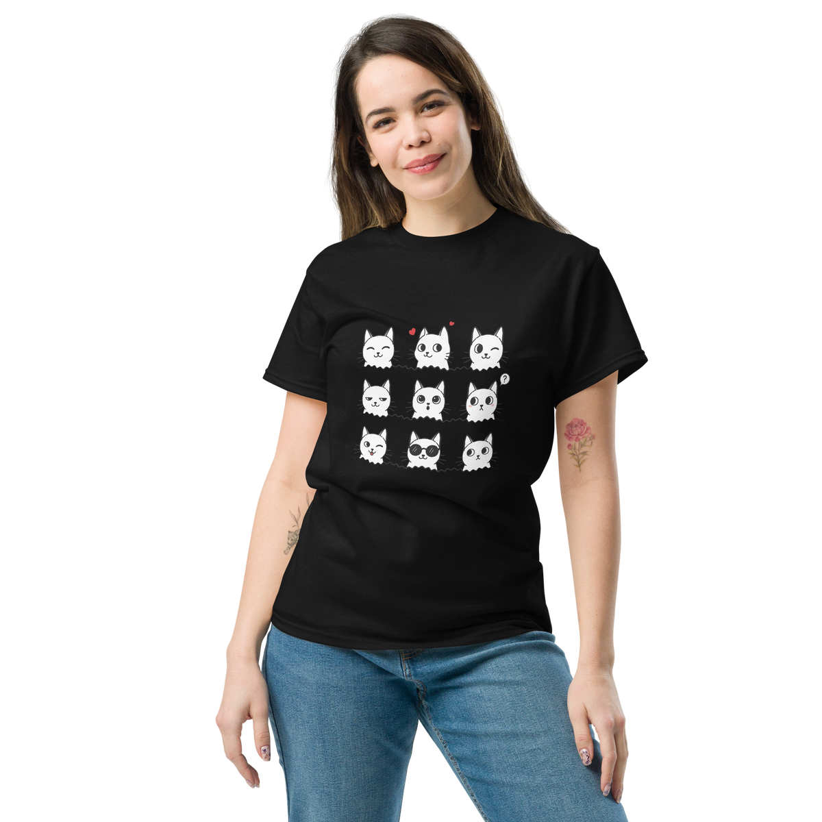 T Shirt unisexe - 9 Cats - BLACK