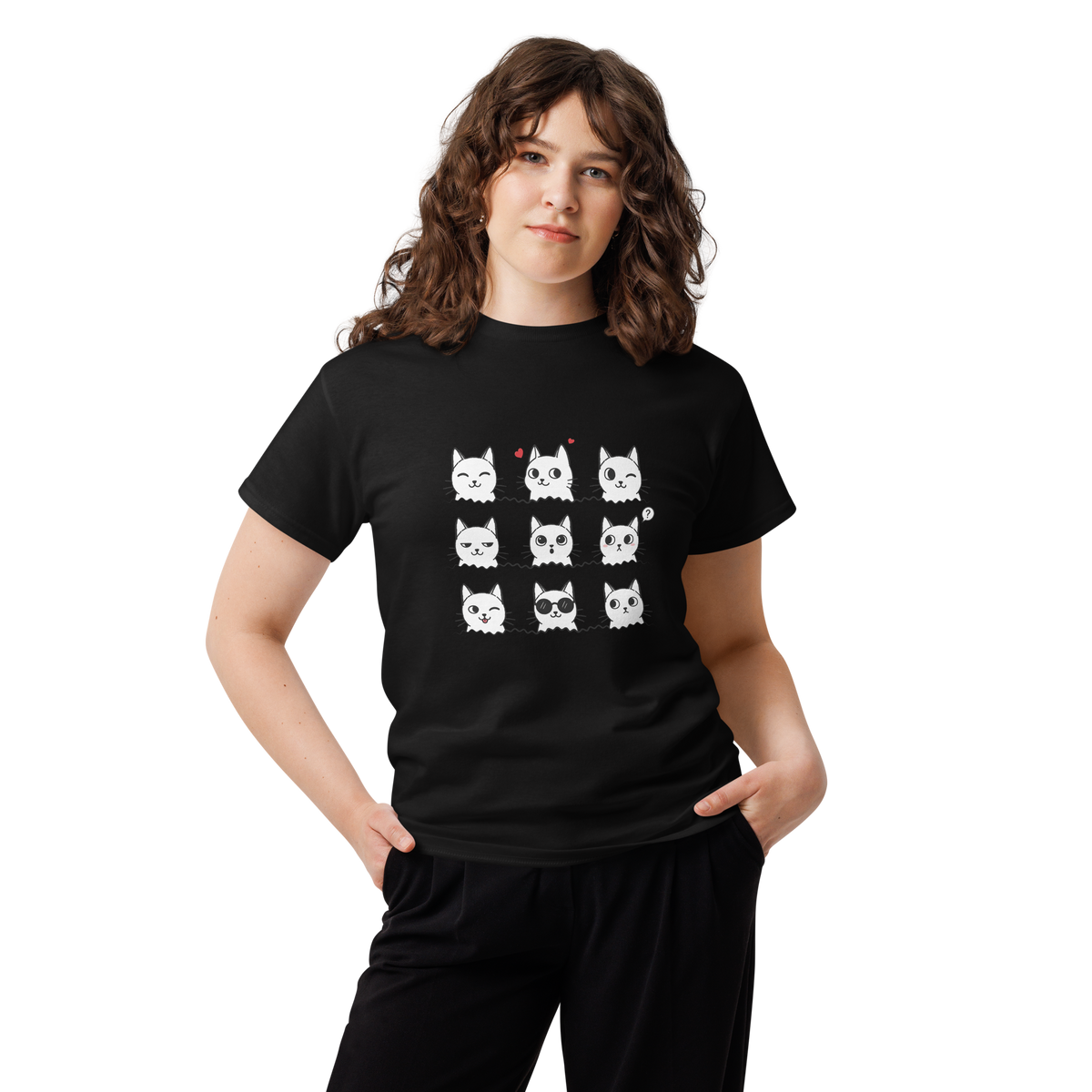 T Shirt unisexe - 9 Cats - BLACK
