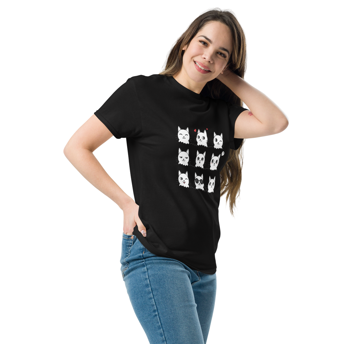 T Shirt unisexe - 9 Cats - BLACK
