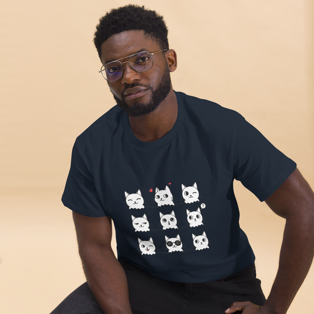 T Shirt unisexe - 9 Cats - NAVY