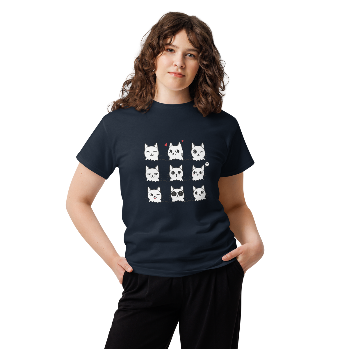 T Shirt unisexe - 9 Cats - NAVY