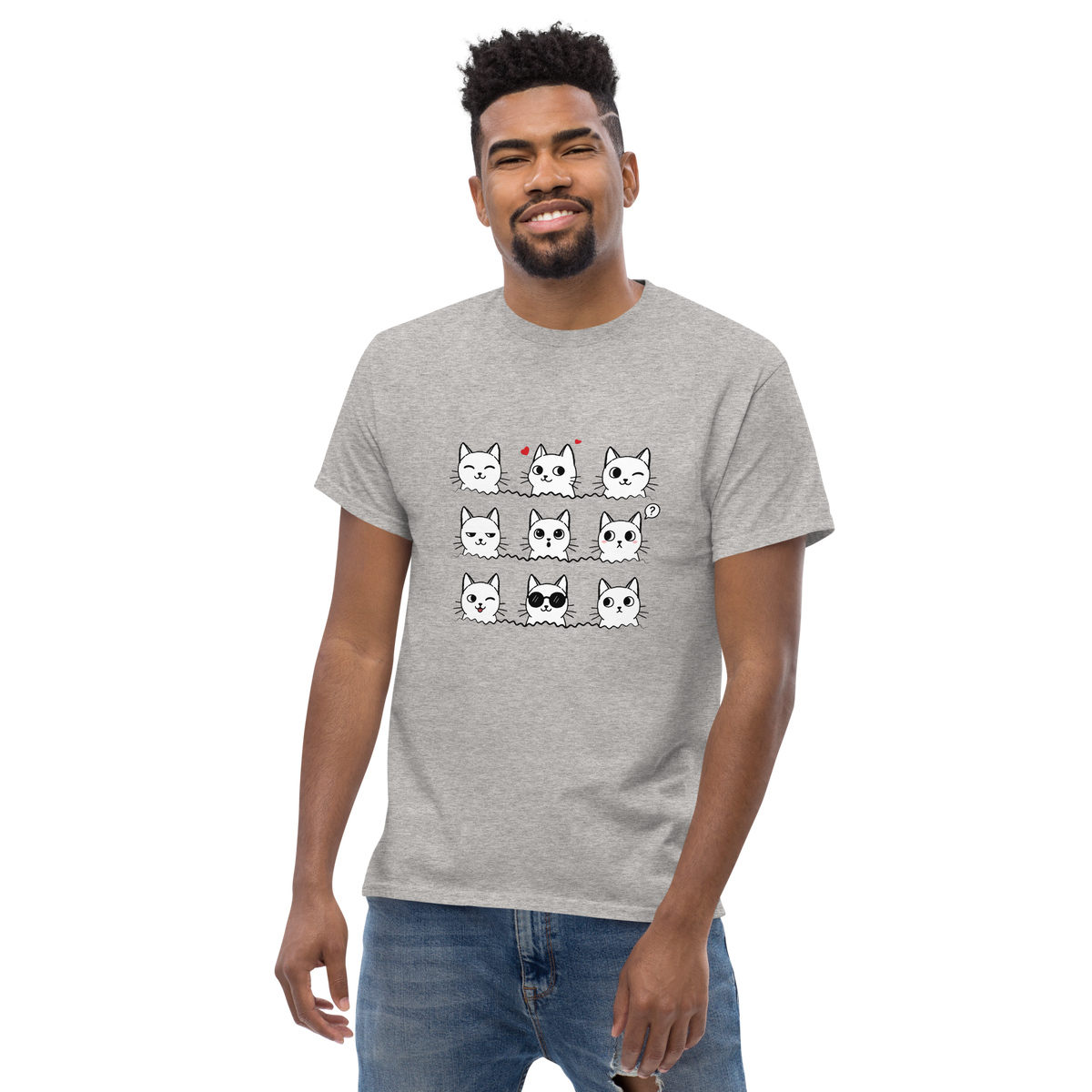 T Shirt unisexe - 9 Cats - SPORT GREY