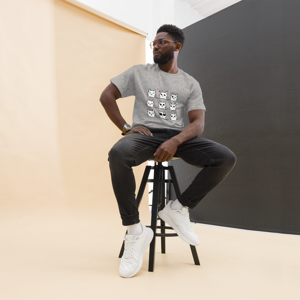 T Shirt unisexe - 9 Cats - SPORT GREY