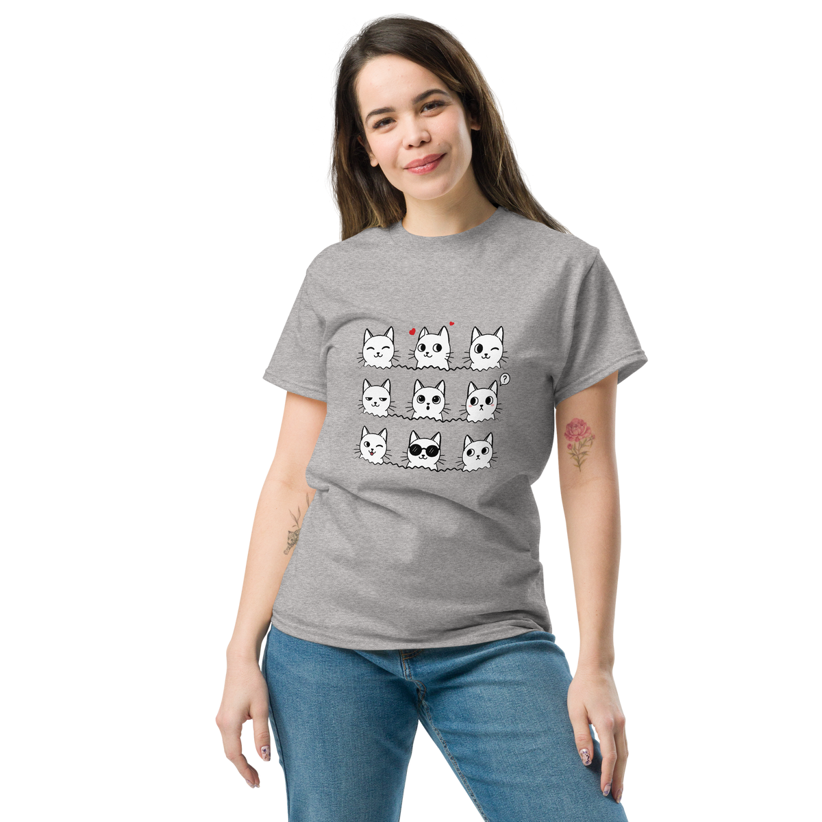 T Shirt unisexe - 9 Cats - SPORT GREY
