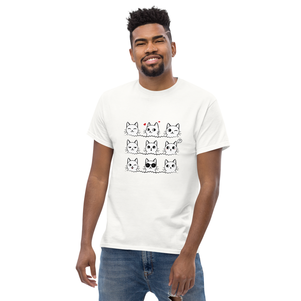 T-shirt unisexe - 9 cats - WHITE