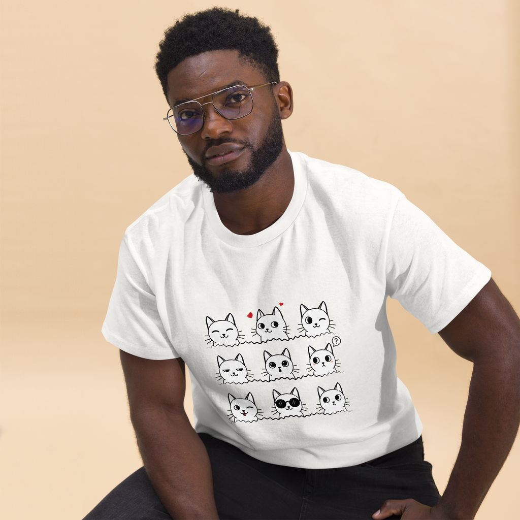 T-shirt unisexe - 9 cats - WHITE