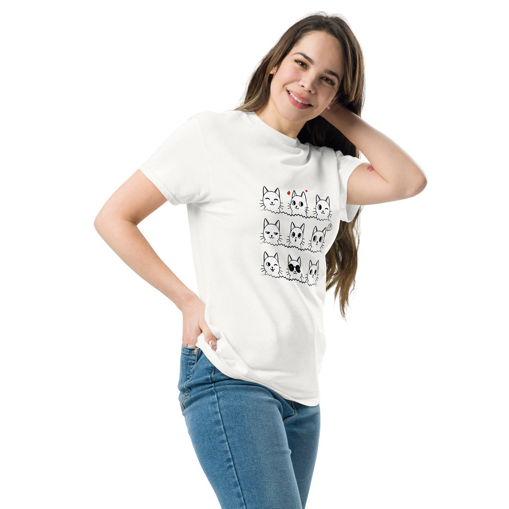 T-shirt unisexe - 9 cats - WHITE